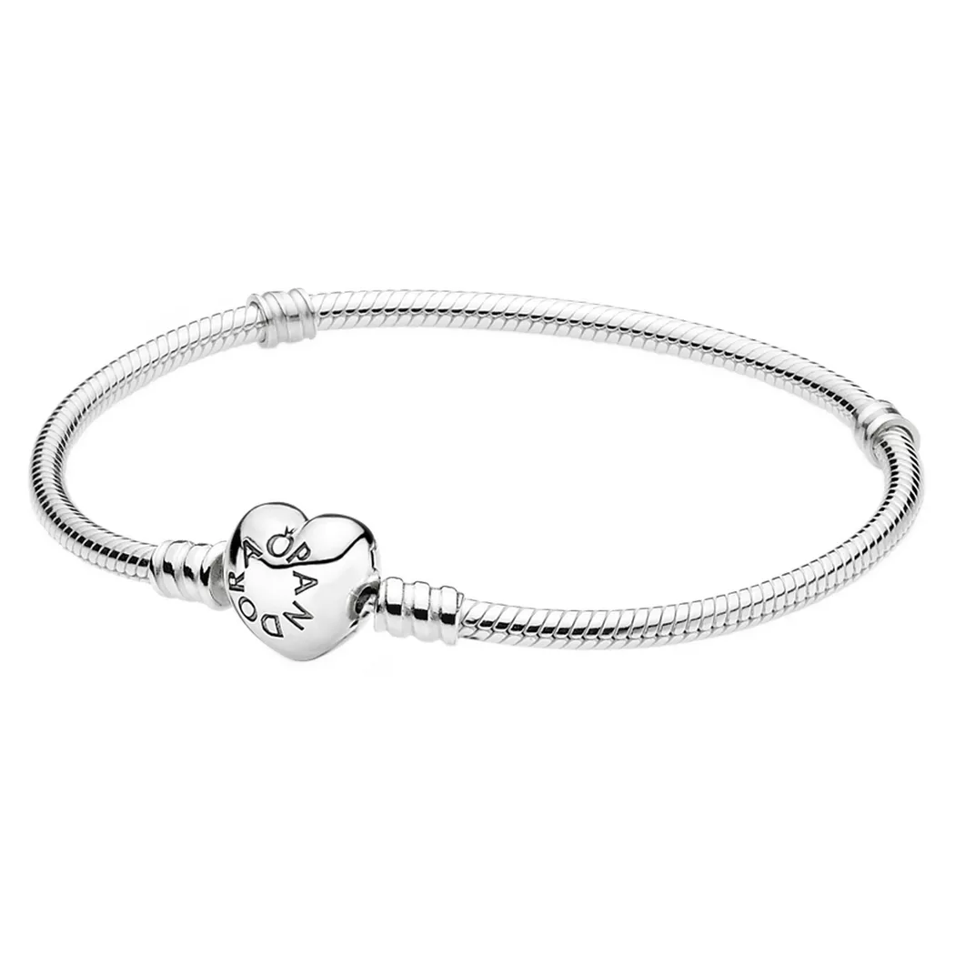 Pandora Moments Barrel Clasp Snake Chain Bracelet silver  female