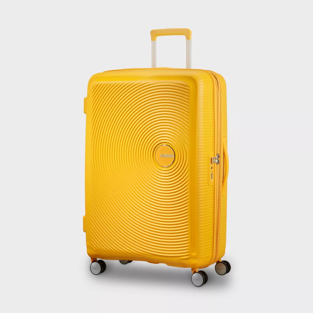 American Tourister Soundbox 77cm 4-Wheel Expandable Suitcase - Golden Yellow