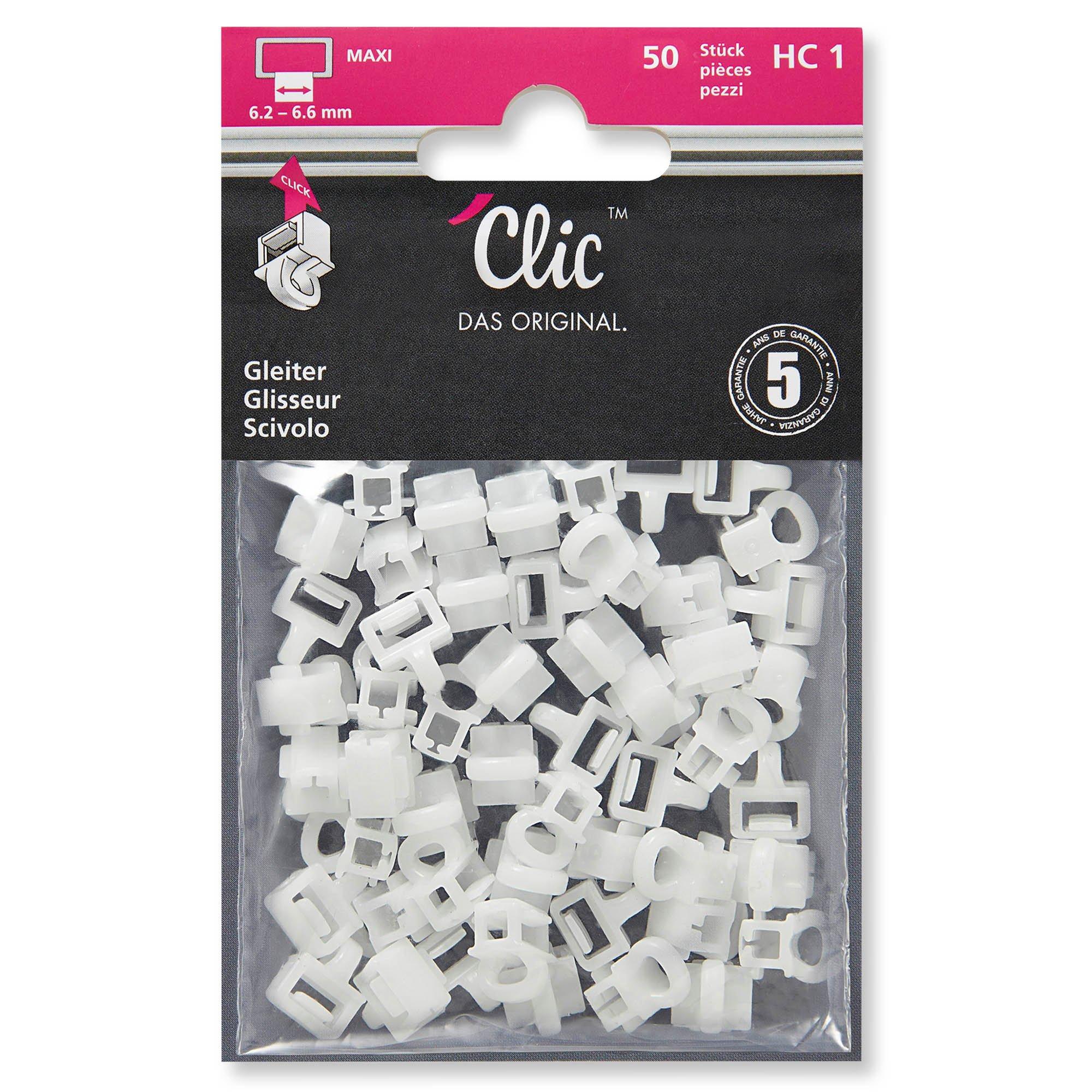 HINNO 'Clic Glisseur Clic ac oeillet transversal, 50 pièces HC01 