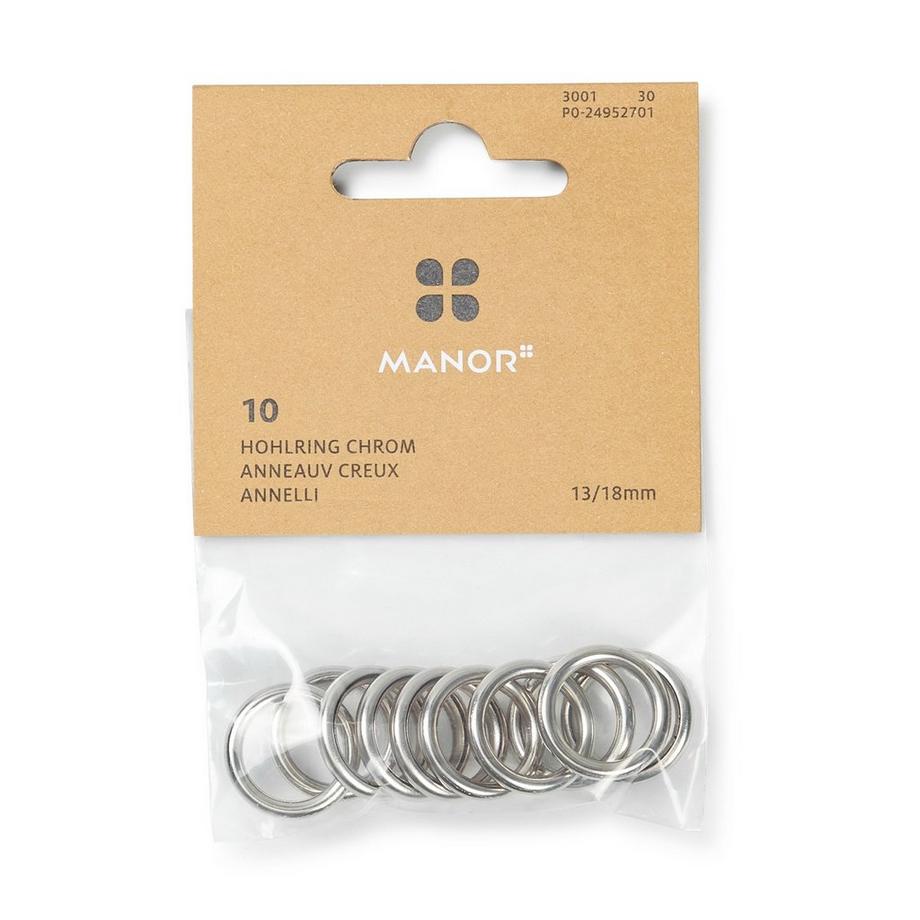 Manor SB Anelli cavi in metallo 13mm Anello 