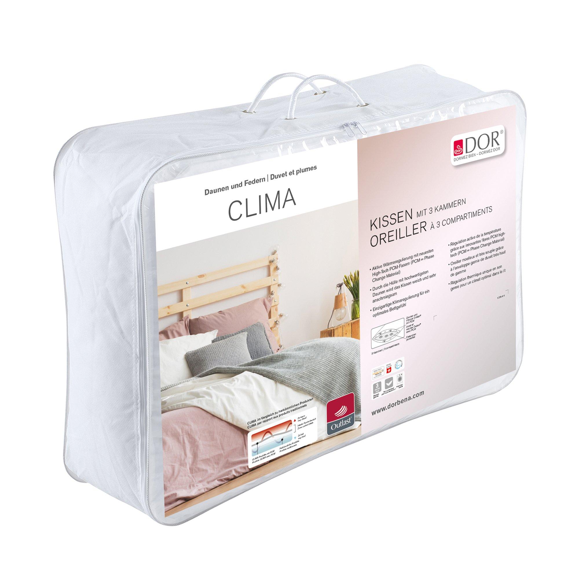 DOR Clima Mittelfestes 3-Kammer-Daunen/Federkissen  