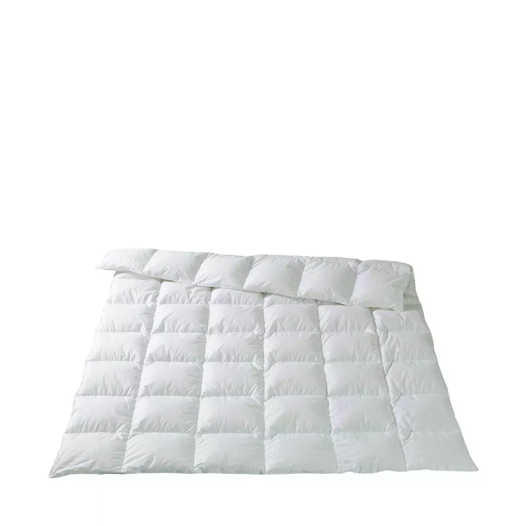 DOR - Leichtes Ganzjahres-Daunenduvet, Perfetto Leichtes Ganzjahres Daunenduvet, 160 x 210 cm, Weiss