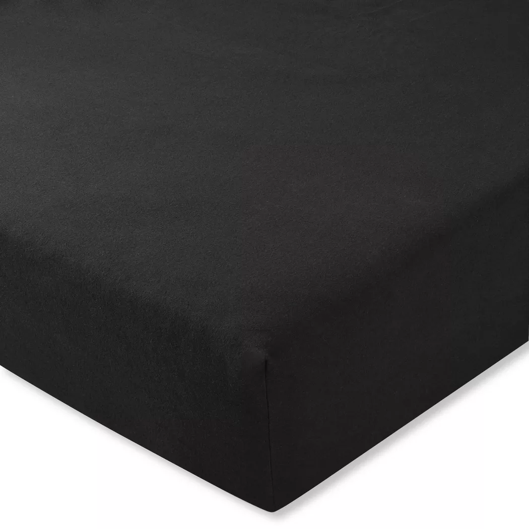 Manor - Fixleintuch, Jersey Deluxe Fixleintuch, 140-160 x 200 x 22 cm, Black