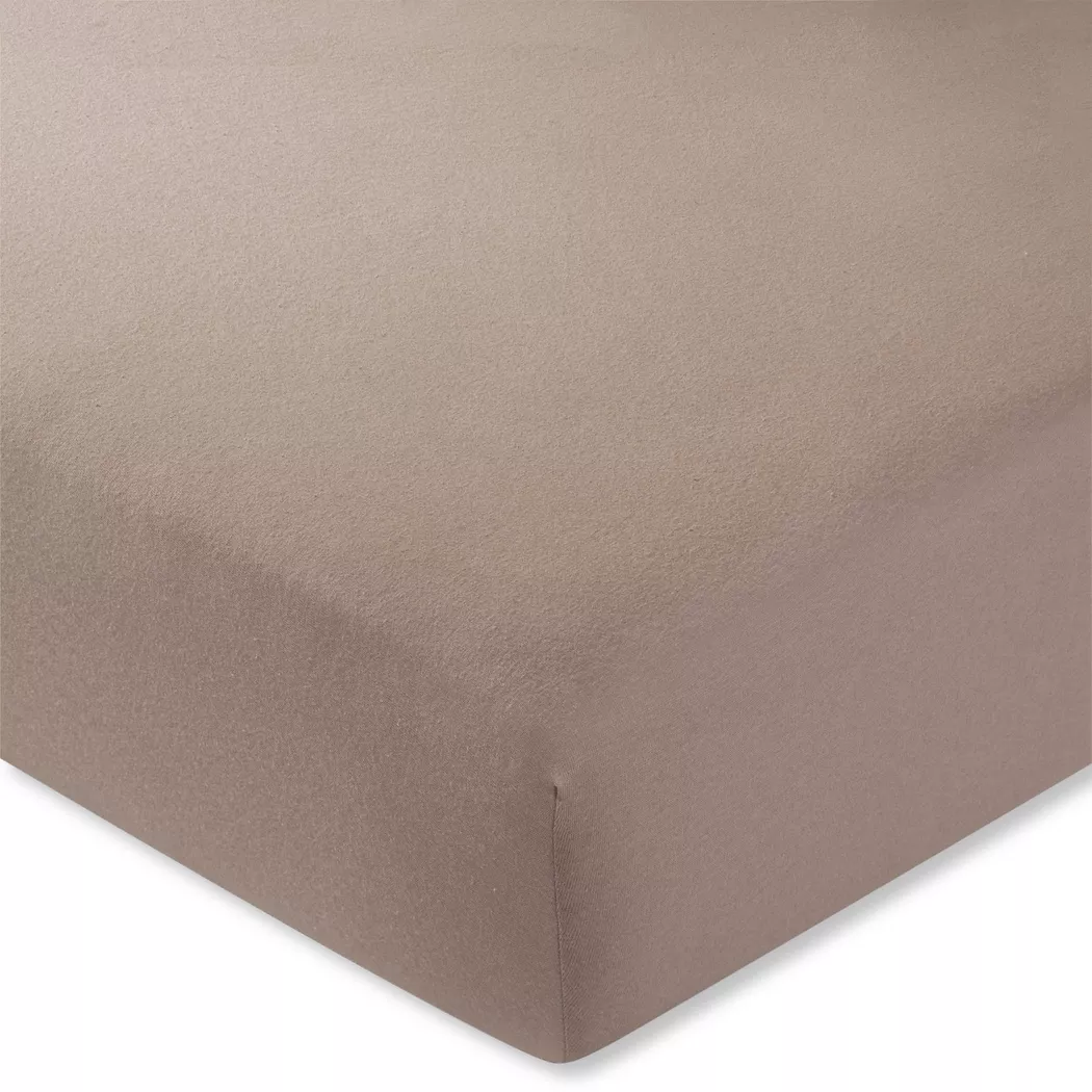 Manor - Fixleintuch, Jersey Deluxe Fixleintuch, 180-200 x 200 x 22 cm, Braun