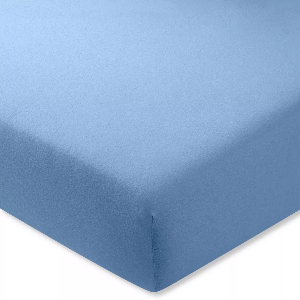Manor - Fixleintuch, Jersey Fixleintuch, 120-130 x 200 x 22 cm, Blau