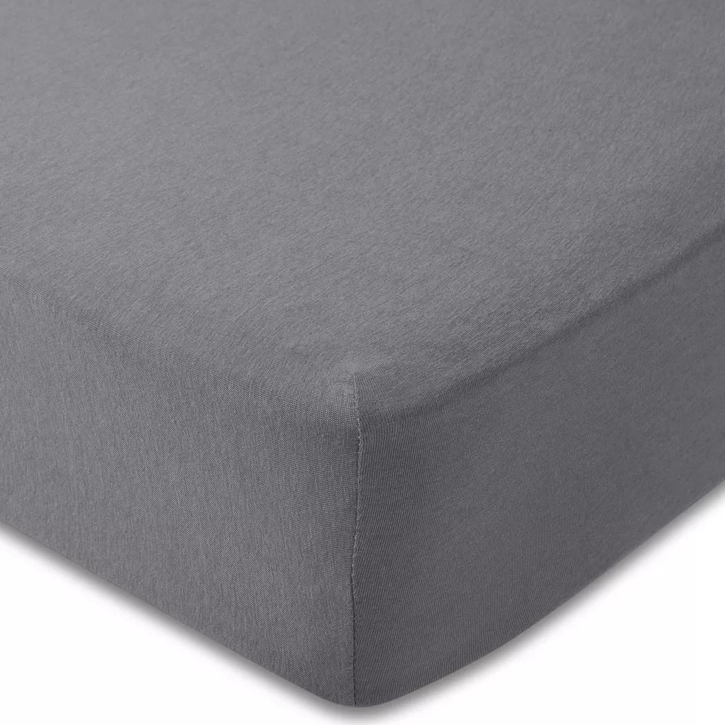 Manor - Fixleintuch, Jersey Fixleintuch, 120-130 x 200-220 x 35 cm, Dunkelgrau