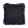 Warm & Comfy Cuscino di pelle di pecora New Zealand, Longwool Navy