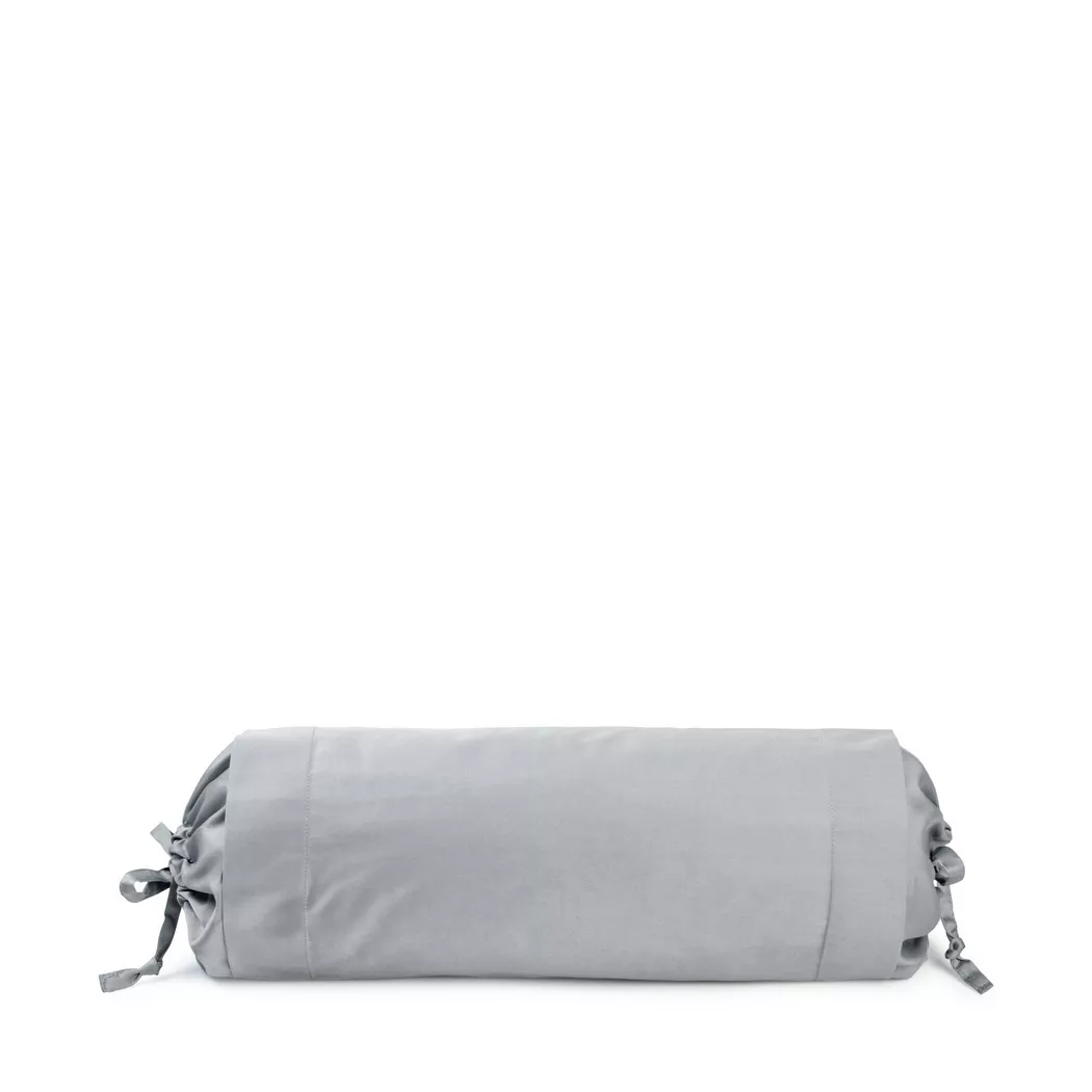 Manor - Nackenrollenbezug, Sateen Luxe Nackenrollenbezug, 19 x 44 cm, Silber