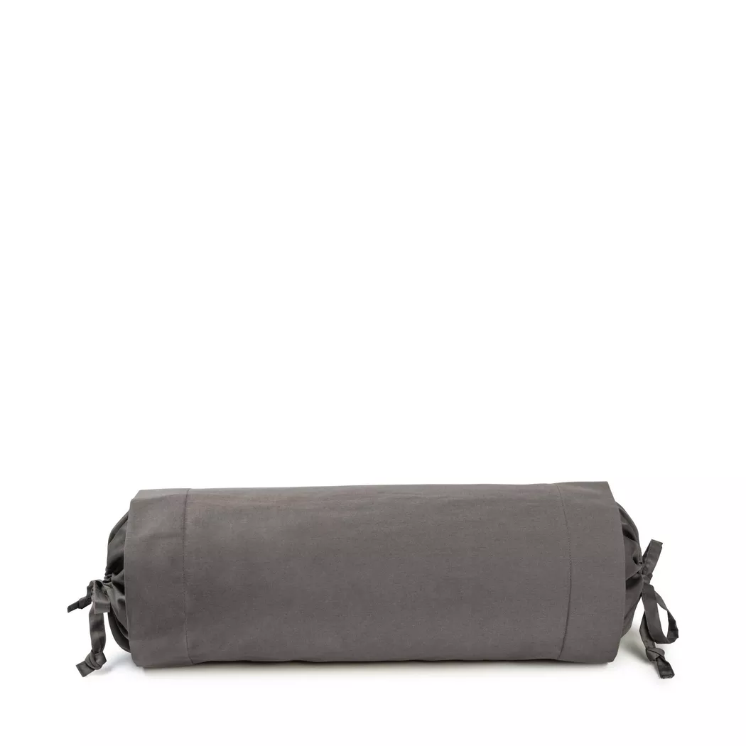Manor Sateen Luxe Neck Roll Cover Gray 19x44 cm