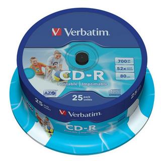 Verbatim CD-R 700MB (80min), 25 Stück VER CD-R PRINT 25ER 