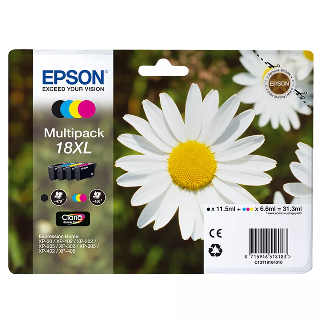 Epson – T181640, Multipack, Tintenpatronen, Cyan, Magenta, Yellow, Black