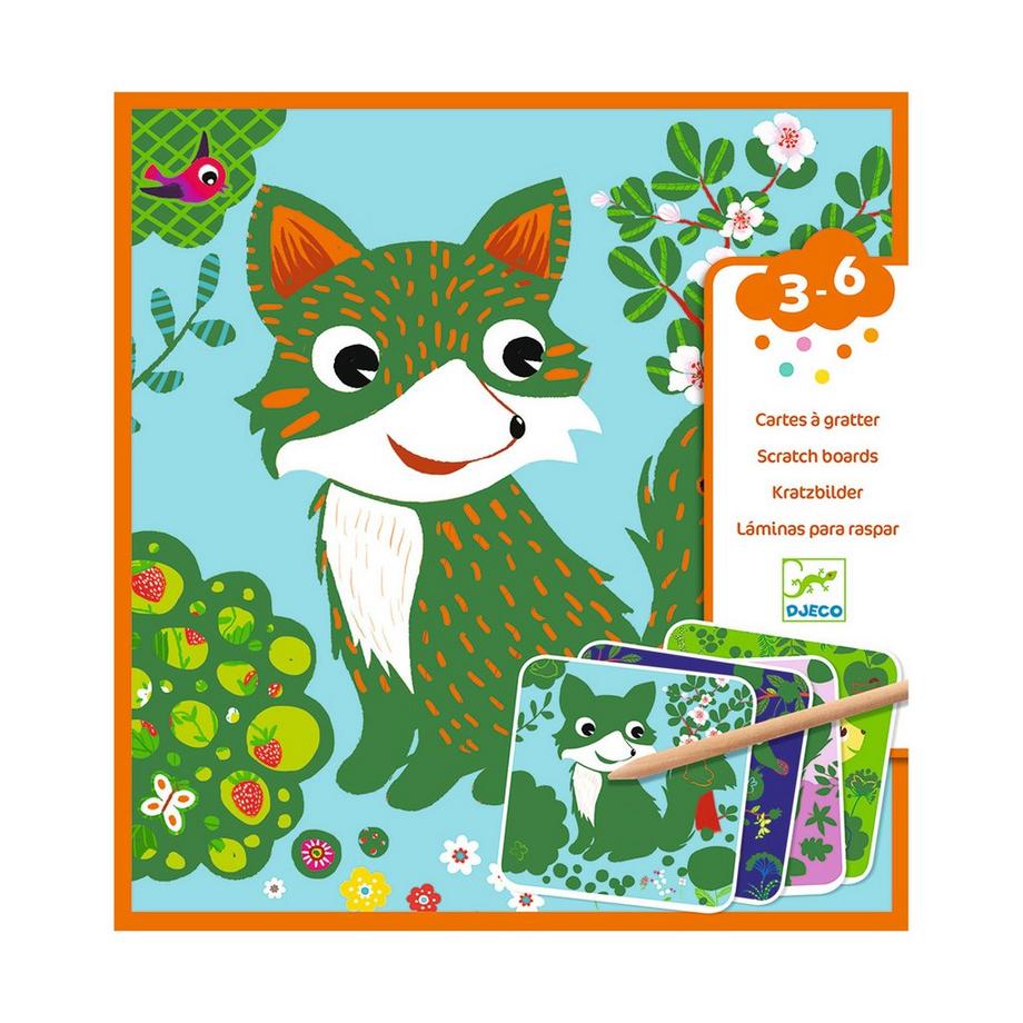 Djeco Carte à grater Animaux de la forêt 