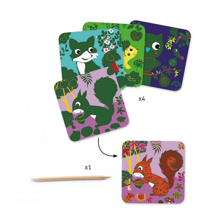 Djeco Carte à grater Animaux de la forêt 