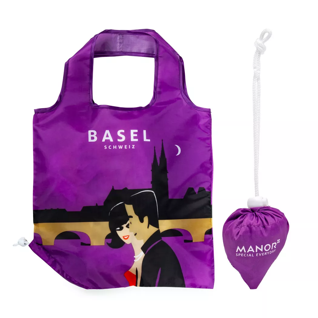 Manor - "einkaufstasche Faltbar ""basel""", 40 x 40 cm, Violett