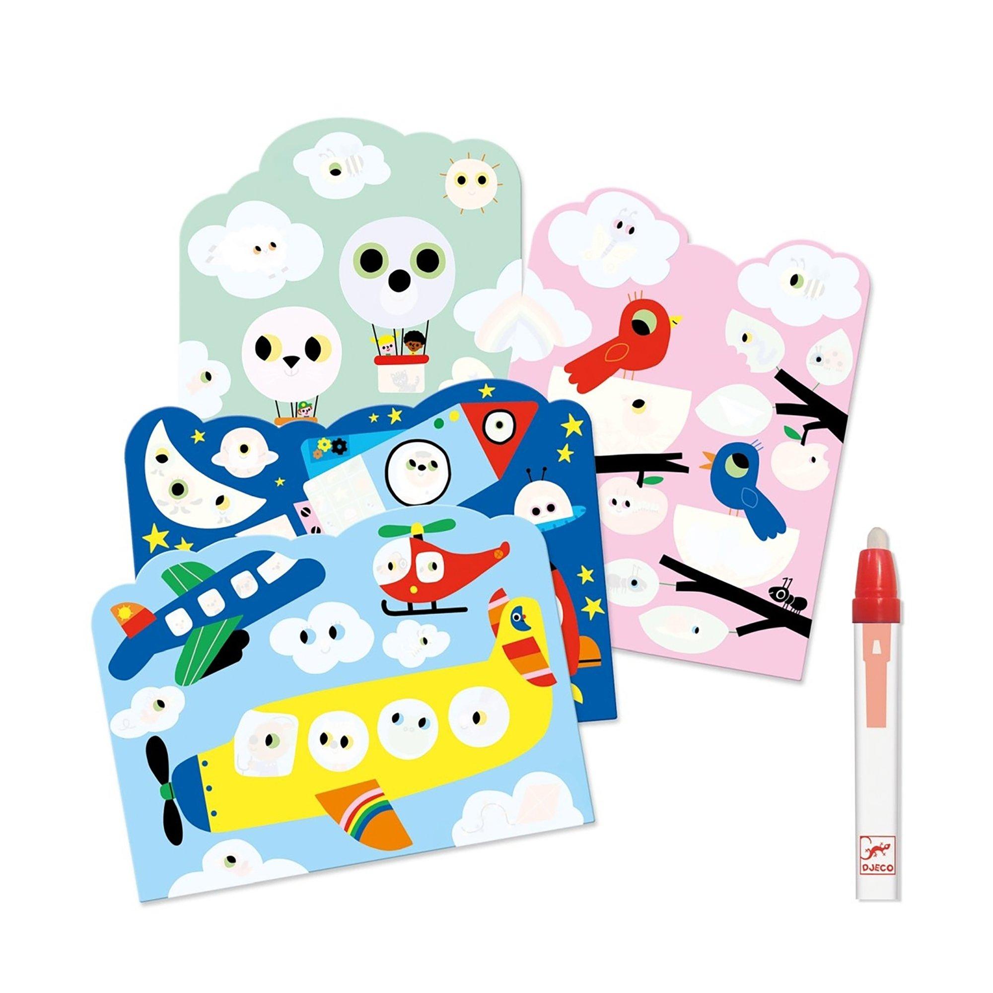 Djeco Articoli per il fai da te Colorazione magica - Nascosto nel cielo 