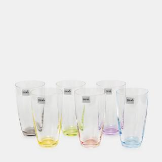 BOHEMIA Cristal Longdrinkglas, 6 Stück Viva Colori 