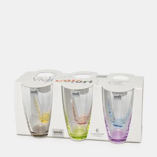 BOHEMIA Cristal Longdrinkglas, 6 Stück Viva Colori 