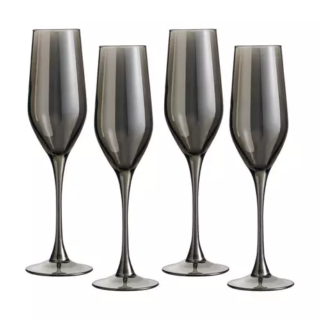 Luminarc Champagnerglas, 4 Stück Shiny Silber