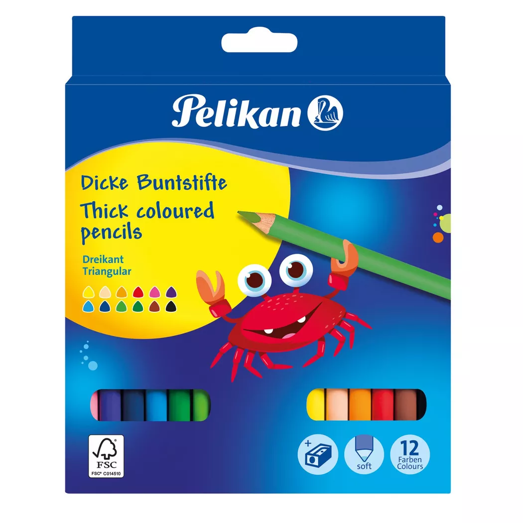 Pelikan Dreikant-Buntstifte Jumbo, 12er Kartonetui