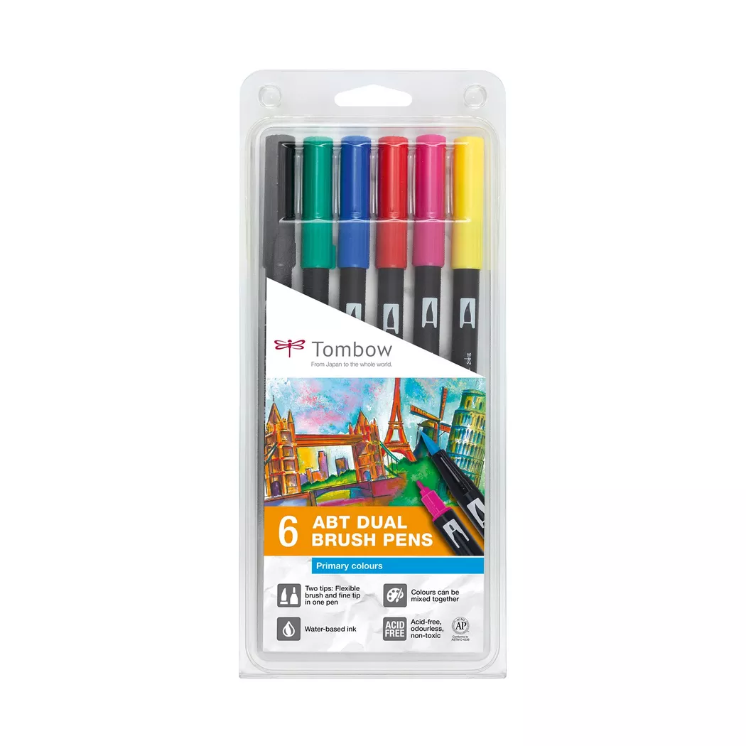 Tombow ABT Dual Brush Pen Set felt pen Multicolour 6 pc(s)