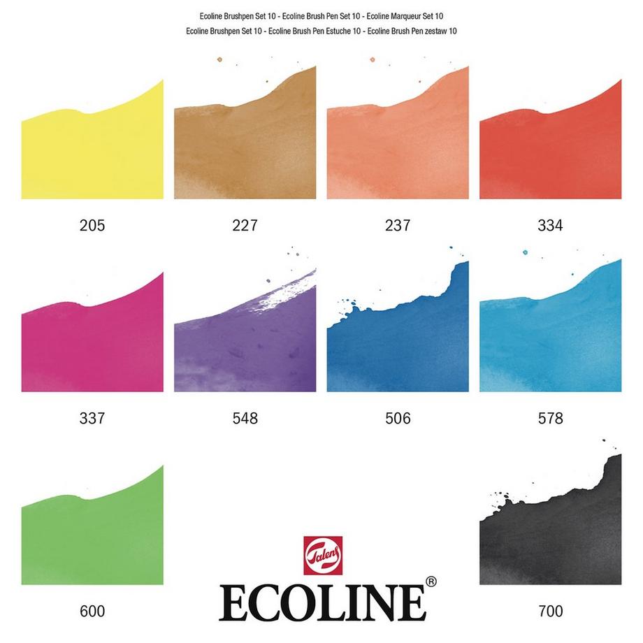 Talens Penne con punta a pennello Ecoline 