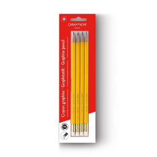 Caran d'Ache Bleistifte Set Blister Bleistifte mit Gummi 