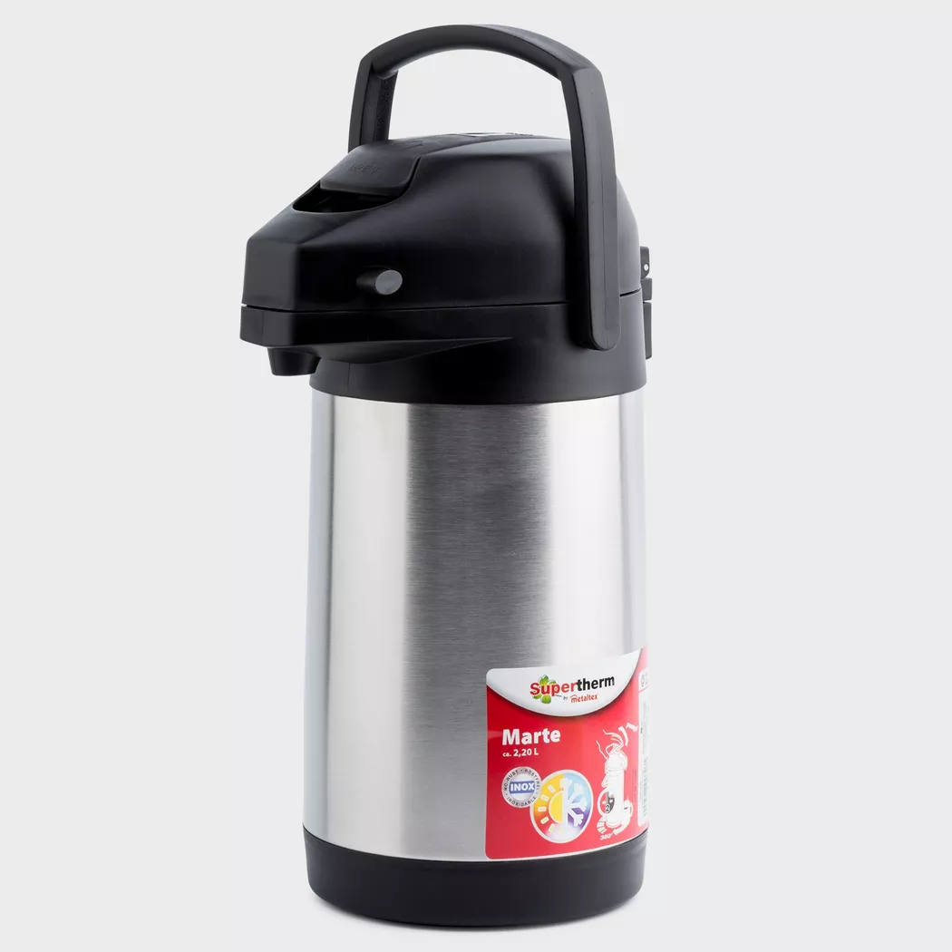 Metaltex - Pumpkanne, 2.2L, Chrom