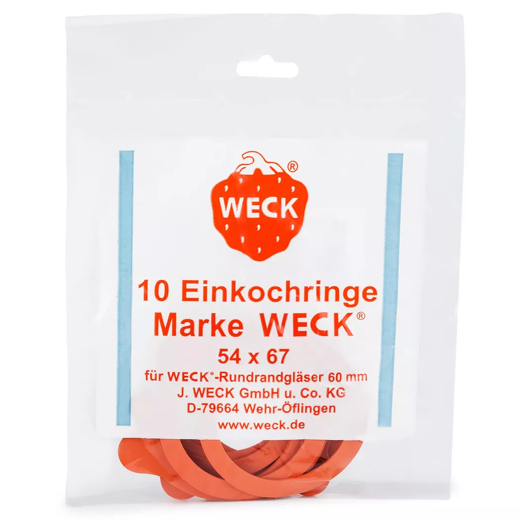 WECK - Gummidichtungen 10 Stück, 6cm, Rot