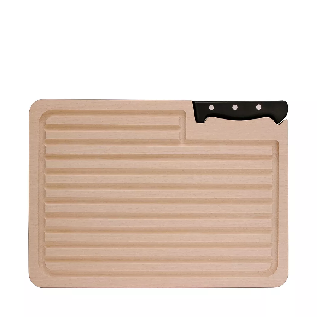Kisag - Brotbrett mit Messer, 26 x 37 cm, Braun Naturel