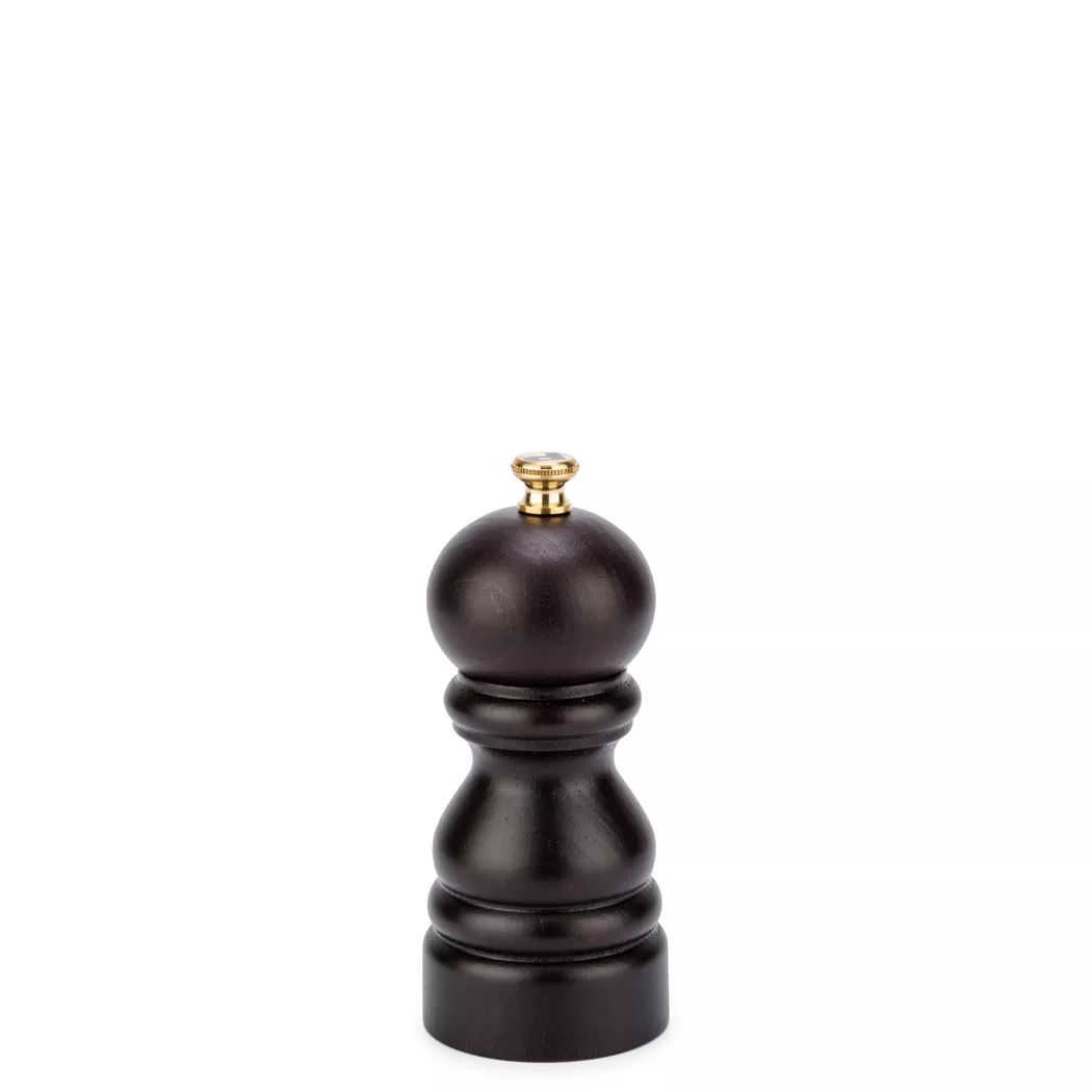 Avec son corps galbé en bois surmonté d'un bouton doré élégant et fonctionnel, le moulin à poivre Paris chocolat 12 cm est une référence incontestée dans l'univers des moulins. Paris