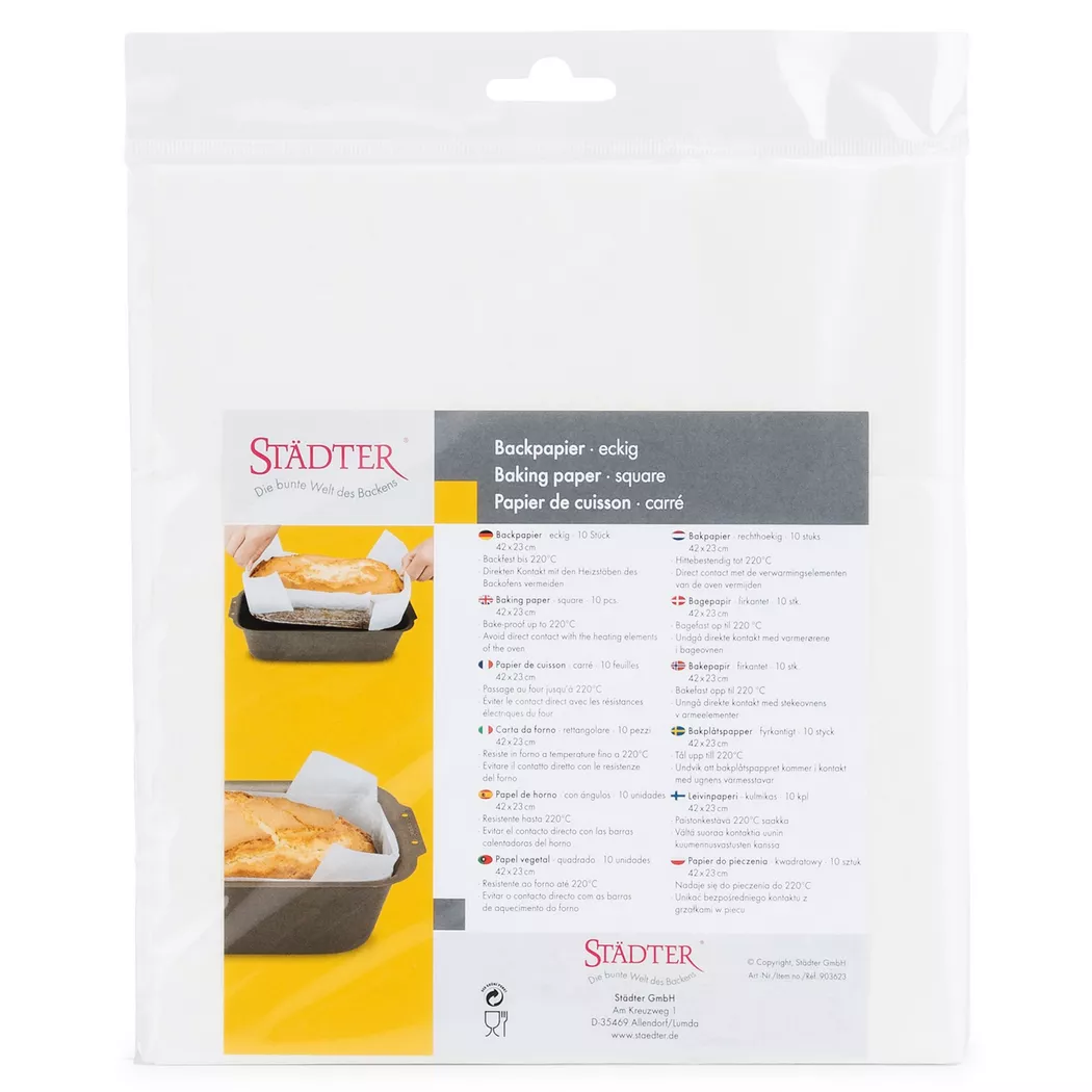 Städter - Backpapier, 10 Stück, 23 x 42 cm, Weiss
