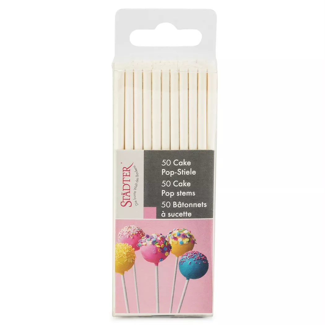 Städter - Cake-Pop-Stiele, 50 Stück, 10cm, Weiss