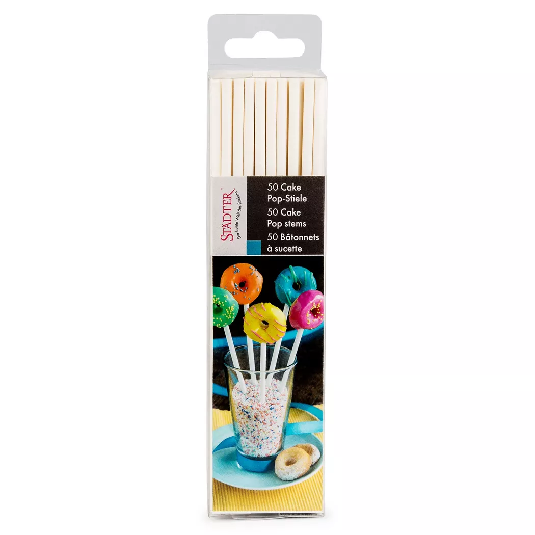 Städter - Cake-Pop-Stiele, 50 Stück, 15cm, Weiss