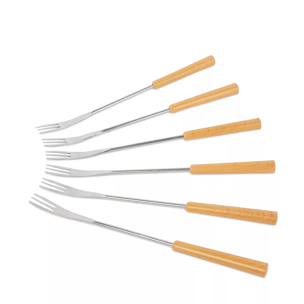 Nouvel - Lot fourchettes fondue au fromage, 26cm, Brun Naturel