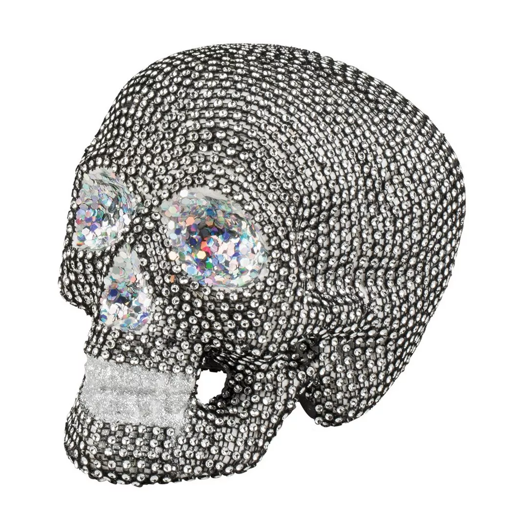 Boland - Funkel-Totenkopf, 19x15cm, Metallgrau