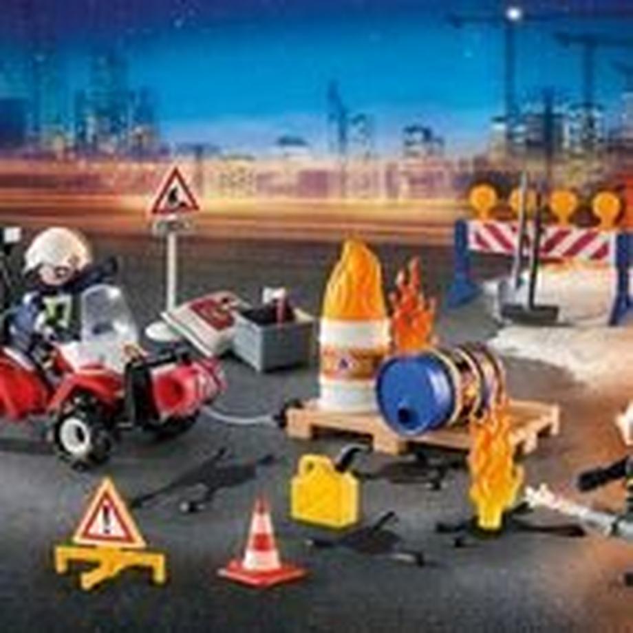 Playmobil  9486 Adventskalender "Feuerwehreinsatz auf der Baustelle" 