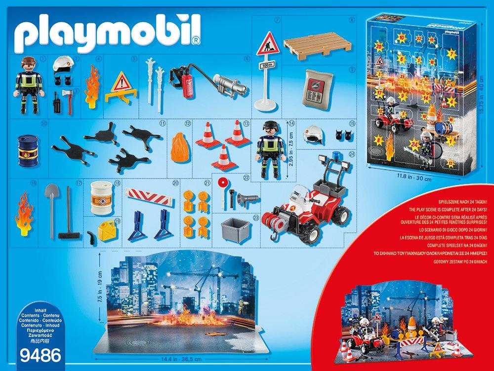 Playmobil  9486 Calendrier de l'Avent  'Pompiers et incendie de chantier' 