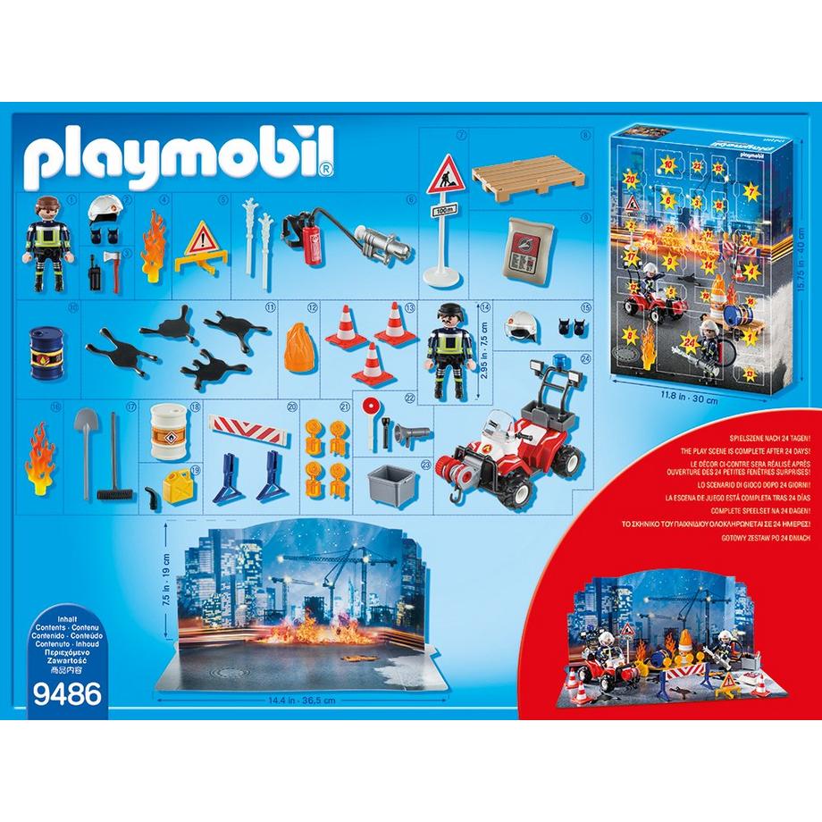Playmobil  9486 Adventskalender "Feuerwehreinsatz auf der Baustelle" 