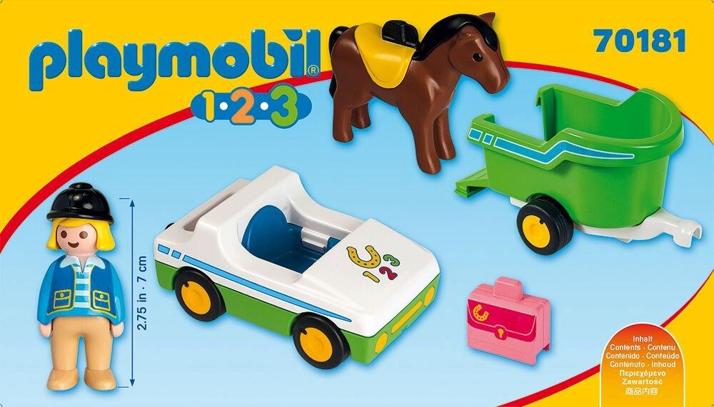 Playmobil  70181 Cavalière avec voiture et remorque 