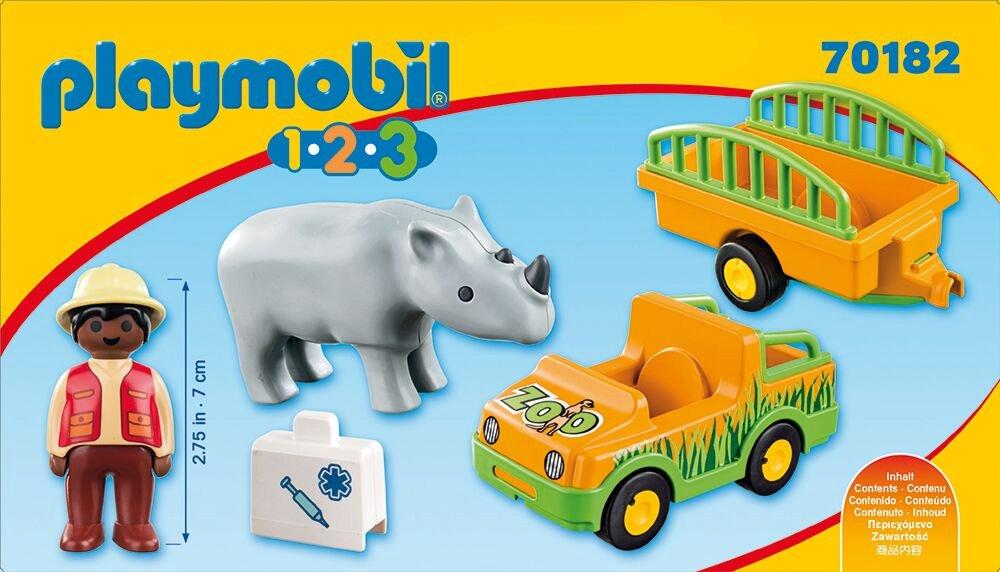 Playmobil  70182 Vétérinaire avec véhicule et rhinocéros 