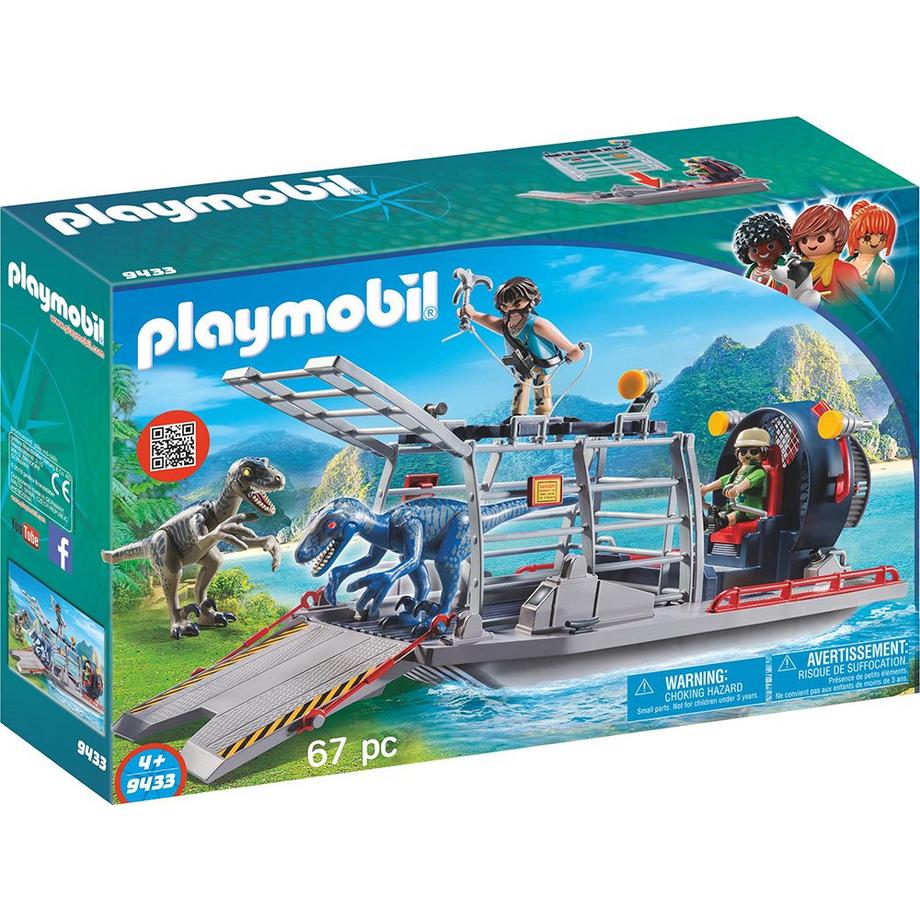 Playmobil  9433 Propellerboot mit Dinokäfig 