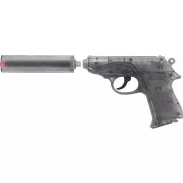 Pistolet de cowboy à pétards, noir/gris, 18 cm