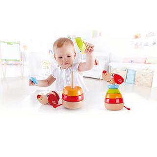 Hape  Puppy arc-en-ciel à empiler en bois 