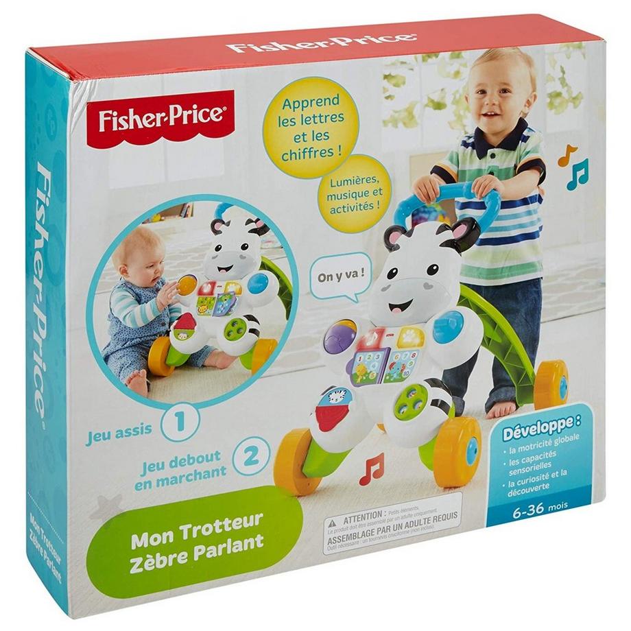 Fisher-Price  Mon Trotteur Zèbre Parlant, Français 