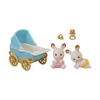 Sylvanian Families  Schokoladenhasen Baby Zwillinge mit Kinderwagen 