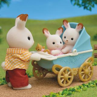 Sylvanian Families  Schokoladenhasen Baby Zwillinge mit Kinderwagen 