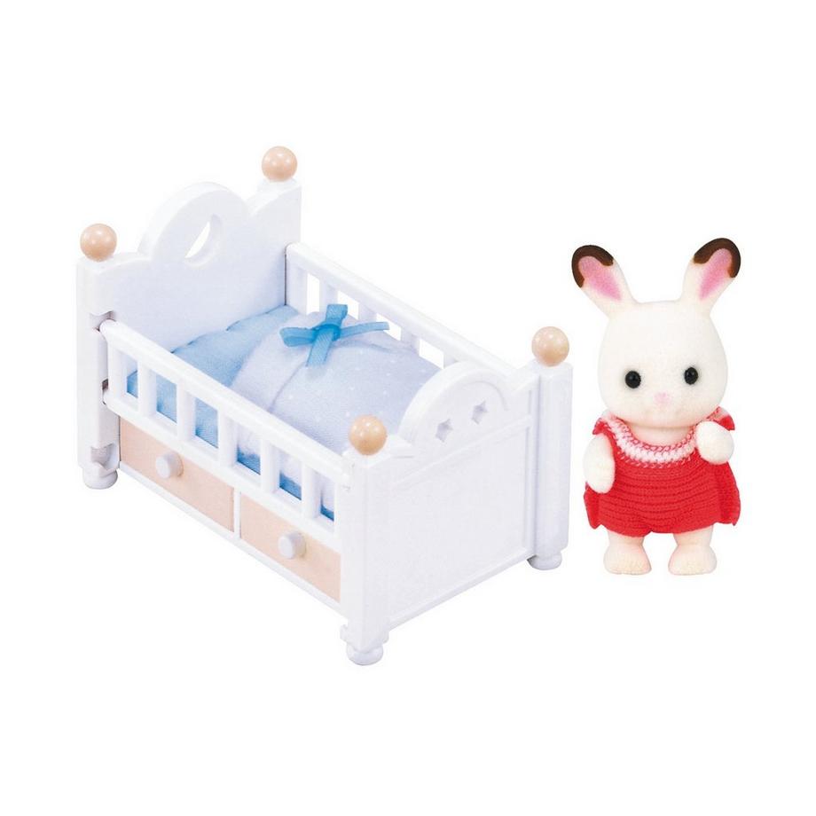Sylvanian Families  Schokoladenhasen Baby mit Babybett 