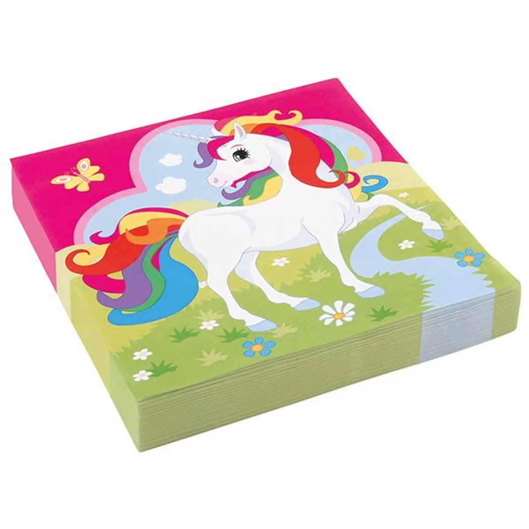 Amscan - 20 Servietten Einhorn 33x33cm