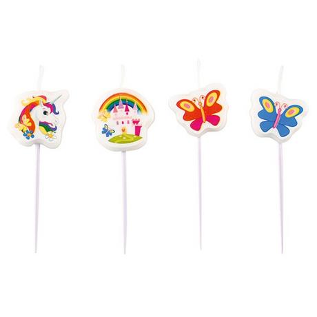 amscan  4 Candele figura liocorno 