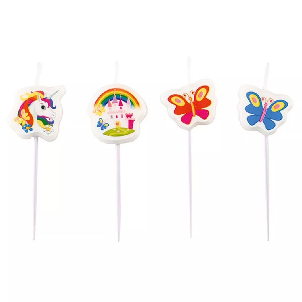 Amscan 4 Mini Unicorn Figure Candles